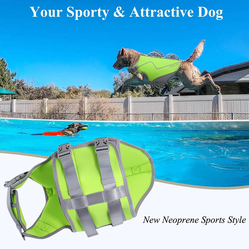 VIVAGLORY Schwimmweste für Hunde im sportlichen Stil, Bequeme Neopren-Rettungswesten mit Klettversch