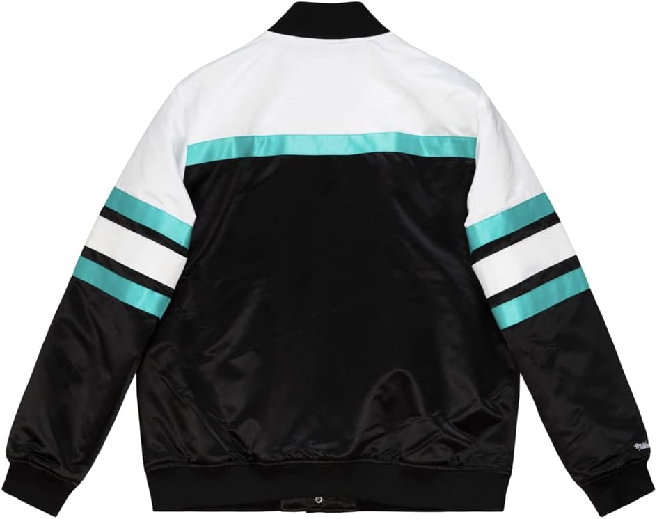 Mitchell & Ness NBA Special Script Heavyweight Satin Jacket, Schwarz,Weiß S