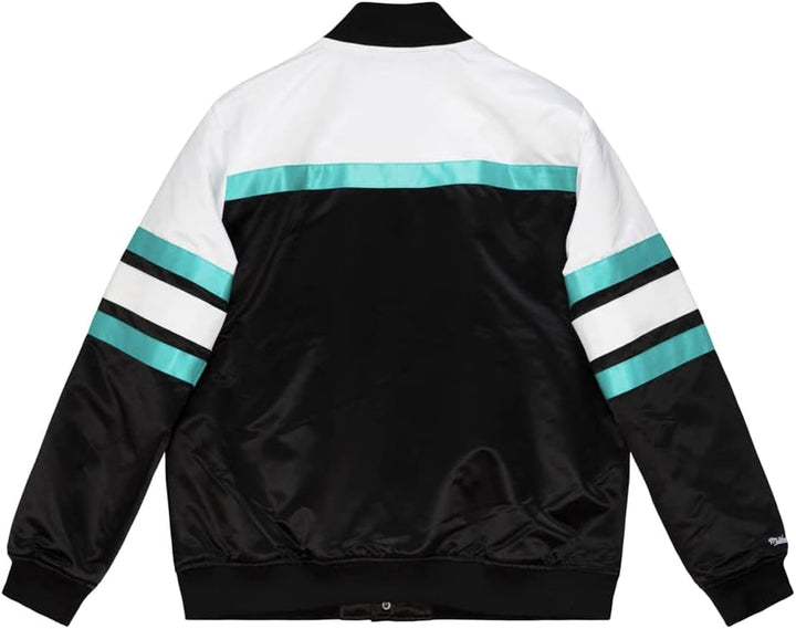 Mitchell & Ness NBA Special Script Heavyweight Satin Jacket, Schwarz,Weiß S