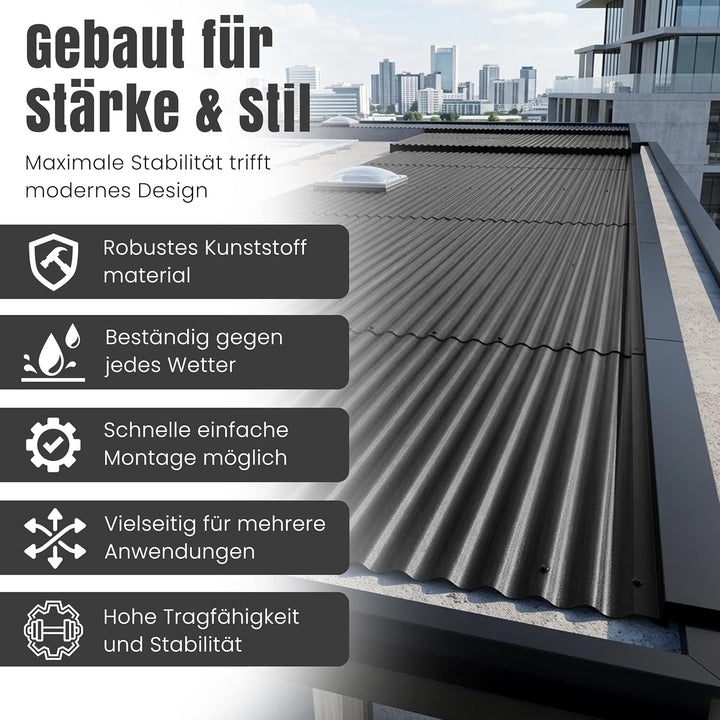 LP Projekt Wellplatten | Robuste &amp; wetterfest Wellplatten Dach Kunststoff für Garten &amp; Terrasse | St