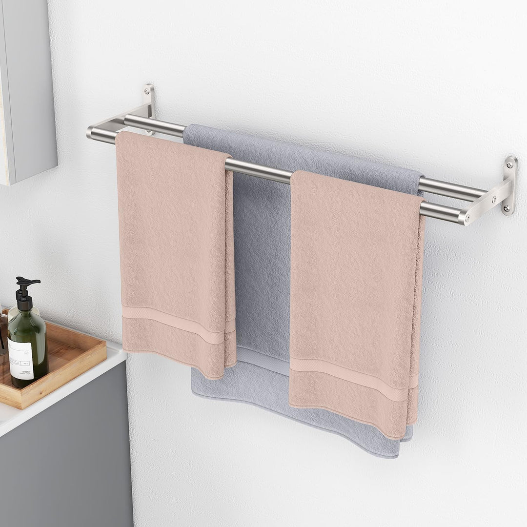 YUMORE Handtuchhalter Doppel 60CM Handtuchstange Wand Edelstahl Badetuchhalter 2 Stangen Badezimmer