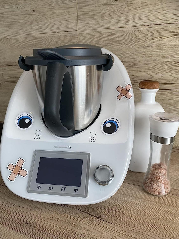 2X Aufkleber Gesicht Augen für Saugroboter Staubroboter Mähroboter Wischroboter Thermomix Staubsauge