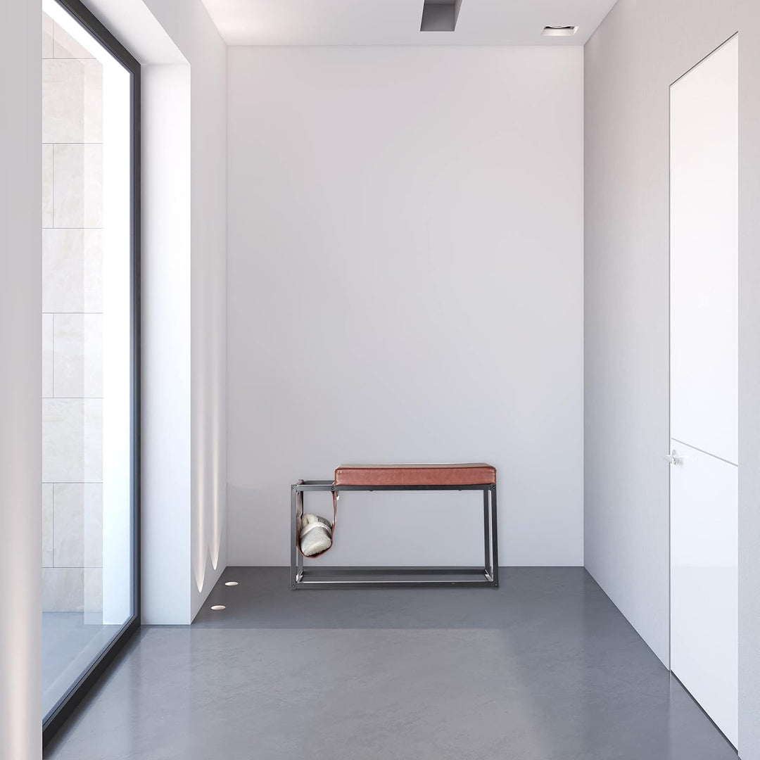 Relaxdays Sitzbank mit Seitentasche, HBT: 42,5 x 77 x 38 cm, Industrial Design, gepolstert, Flurbank