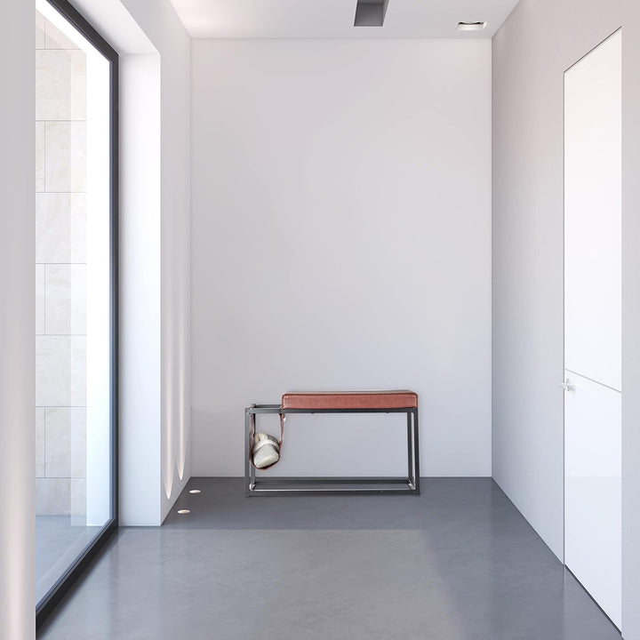 Relaxdays Sitzbank mit Seitentasche, HBT: 42,5 x 77 x 38 cm, Industrial Design, gepolstert, Flurbank