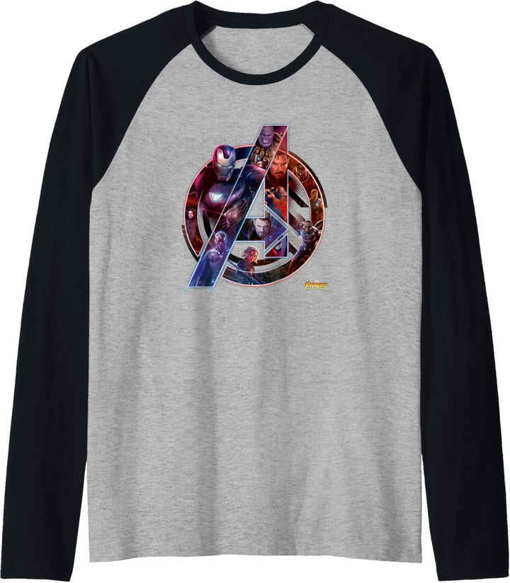Marvel Avengers Infinity War Team Poster Logo Raglan