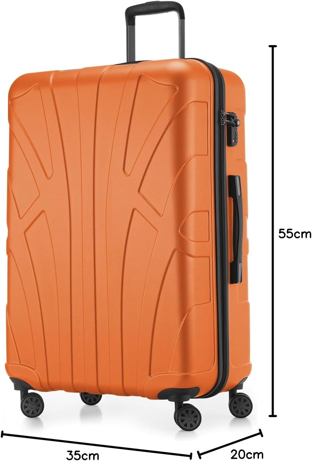 suitline Handgepäck Hartschalen-Koffer Koffer Trolley Rollkoffer Reisekoffer, TSA, 55 cm, ca. 34 Lit