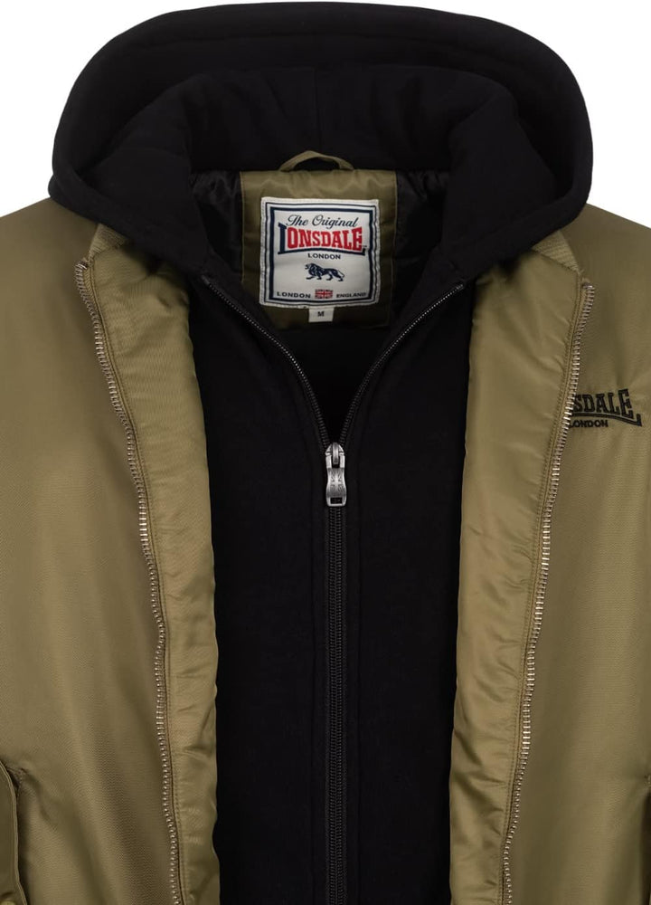 Lonsdale Herren Ballindean Jacke XXL Olive/Black, XXL Olive/Black