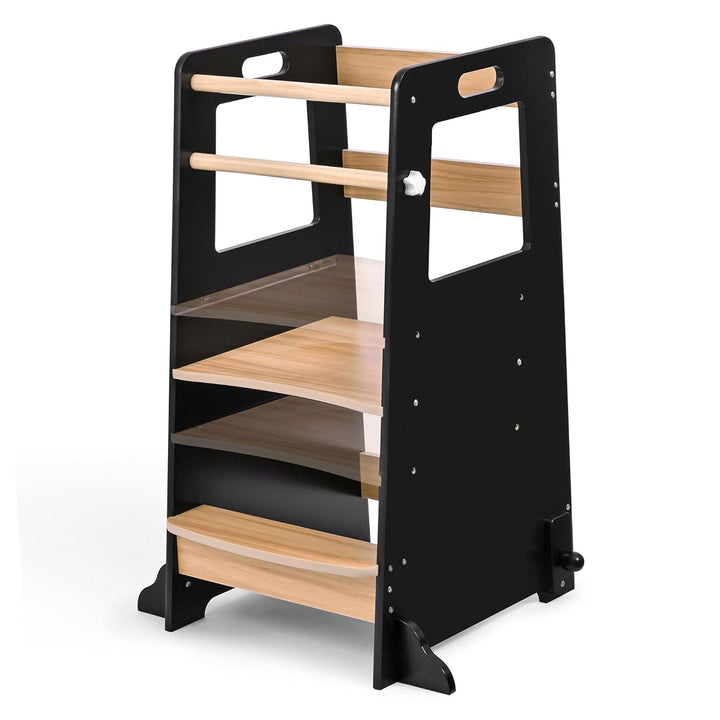 Baby Vivo Lernturm aus Holz Höhenverstellbar - Kippschutz Kindermöbel für Kinder ab 1 Jahr bis 50 kg