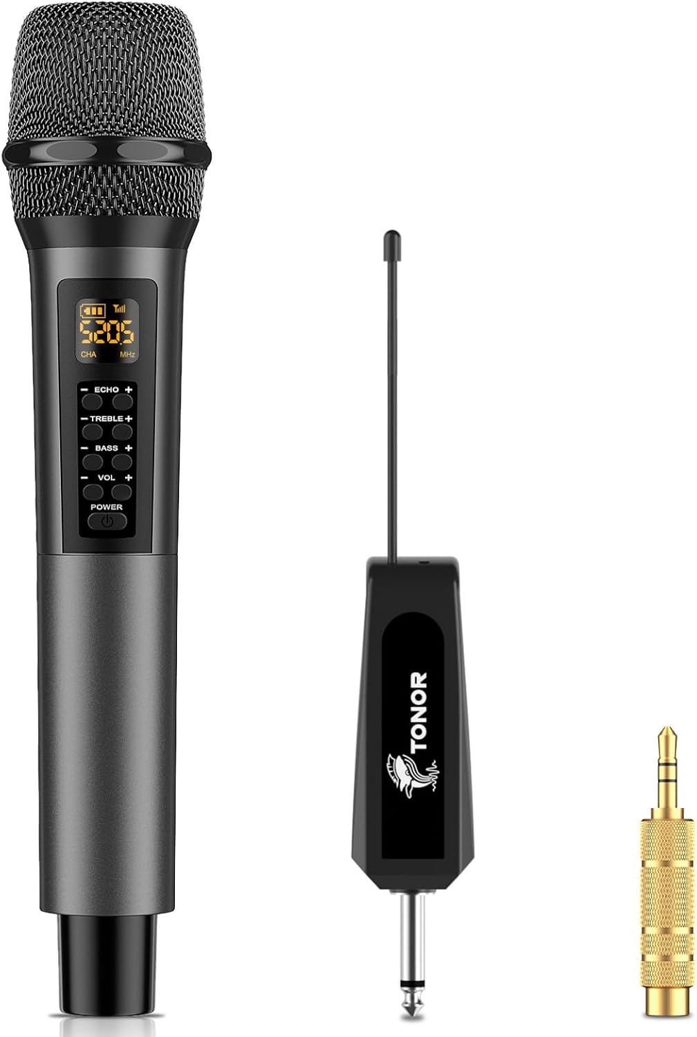 Mikrofon Kabellos mit Bass/Echo/Treble Soundeffekte, TONOR Funkmikrofon drahtloses Karaoke Mikro Wir