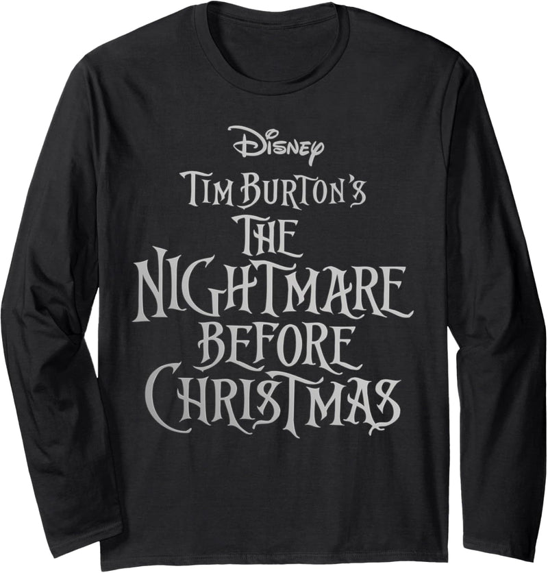 Nightmare Before Christmas Silver Movie Logo Langarmshirt