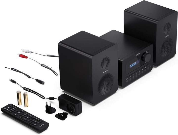 SHARP XL-B514(BK) Hi-Fi Mikrosystem mit FM-Radio, Bluetooth 5.0, CD-MP3-Player, USB-Wiedergabe, 30 W
