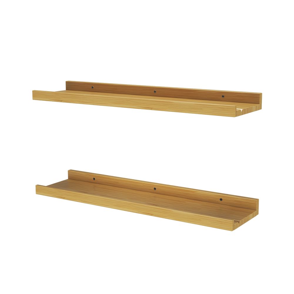 Vicco Wandregal Linus, Naturholz, 60 x 4 cm 2er Set, zur Wandmontage für Flexible Ablageflächen im W
