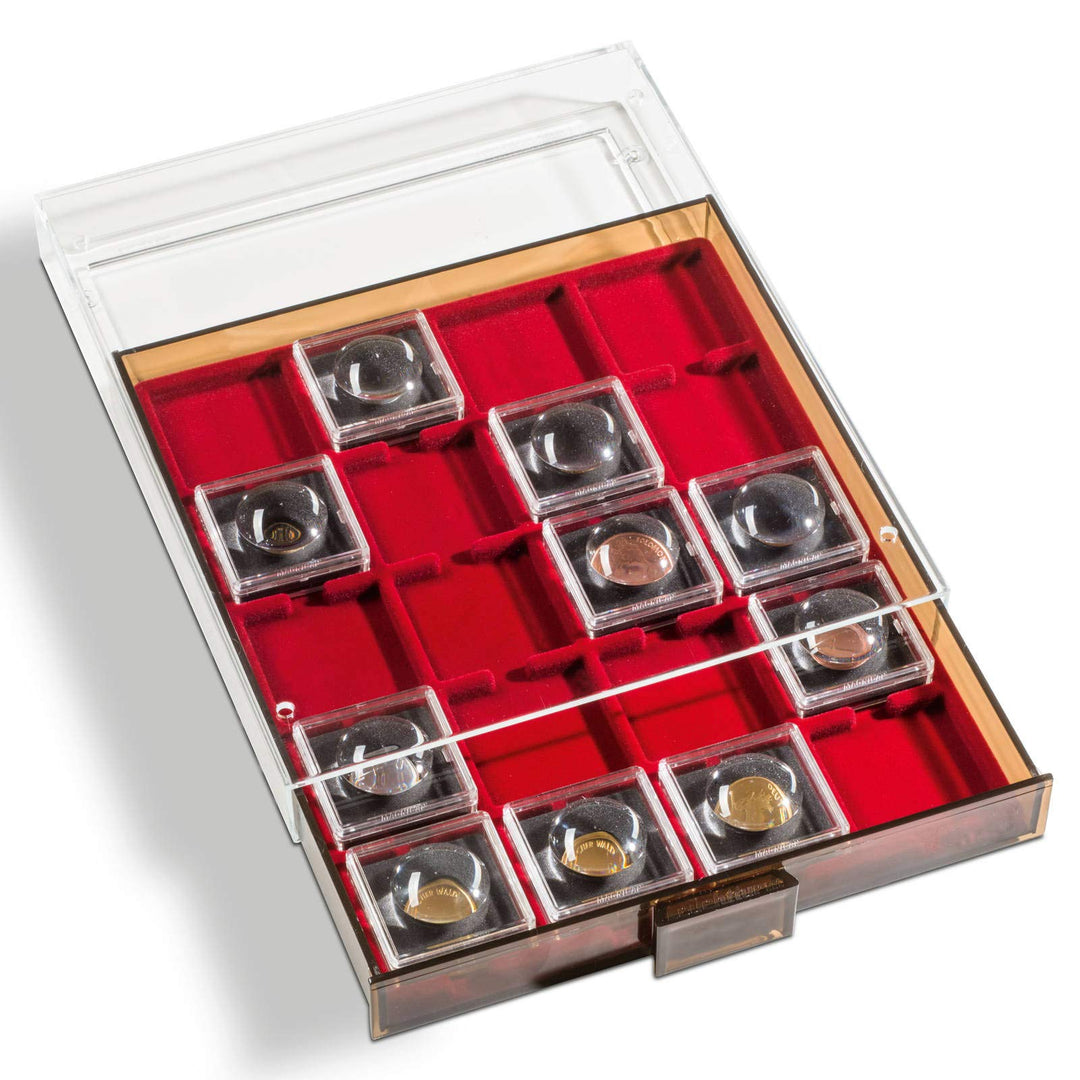 Leuchtturm 303584 Münzbox XL - ohne Facheinteilung, Innenformat: 270 x 210 x 22 mm, eckige Fächer -