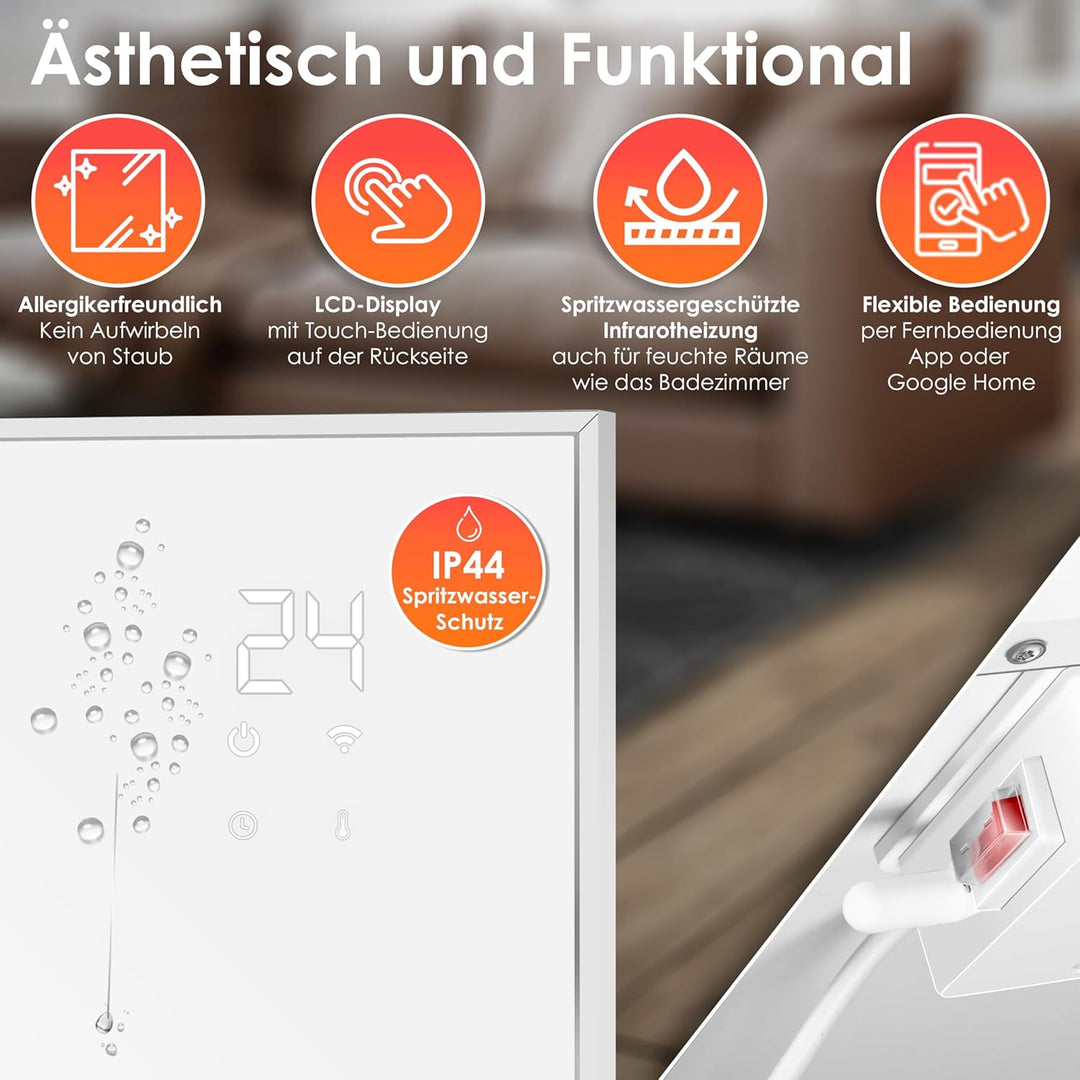 KESSER® Infrarotheizung Energiesparend Infrarot Standgerät & Wandmontage Elektroheizung 700W mit Fer