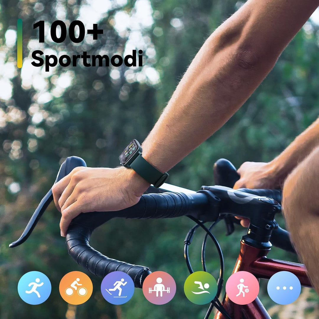 ENOMIR Smartwatch Damen Herren mit Telefonfunktion - Dunkelgrün 1,8" Dunkelgrün, 1,8" Dunkelgrün