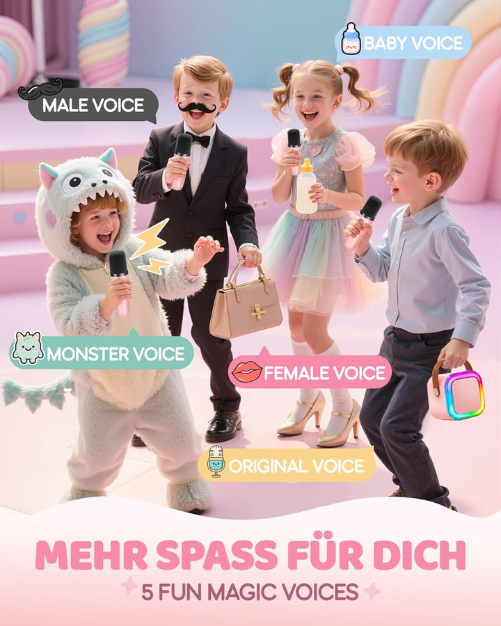 Karaoke Maschine Kinder, Geschenk für Mädchen 3-12 Jahre, Karaoke Kinder Spielzeug ab 3-12 Jahre Mäd