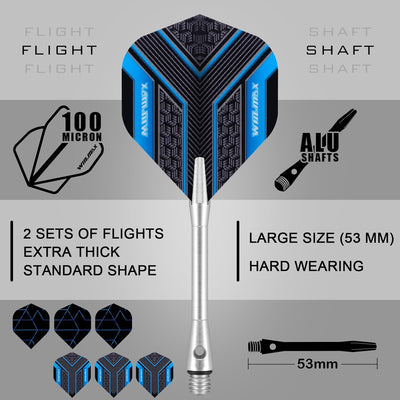 WIN.MAX Dartpfeile mit Metallspitze 90% Tungsten 3 Stück 90% Wolfram Stahl Darts 16-28 Gramm Dart pr