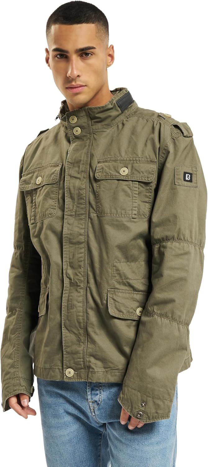 Brandit Jacke Britannia Sommer Vintage Herren ÜBERGANGSJACKE Army Outdoor Jacke, Grösse:M, Farbe:Oli