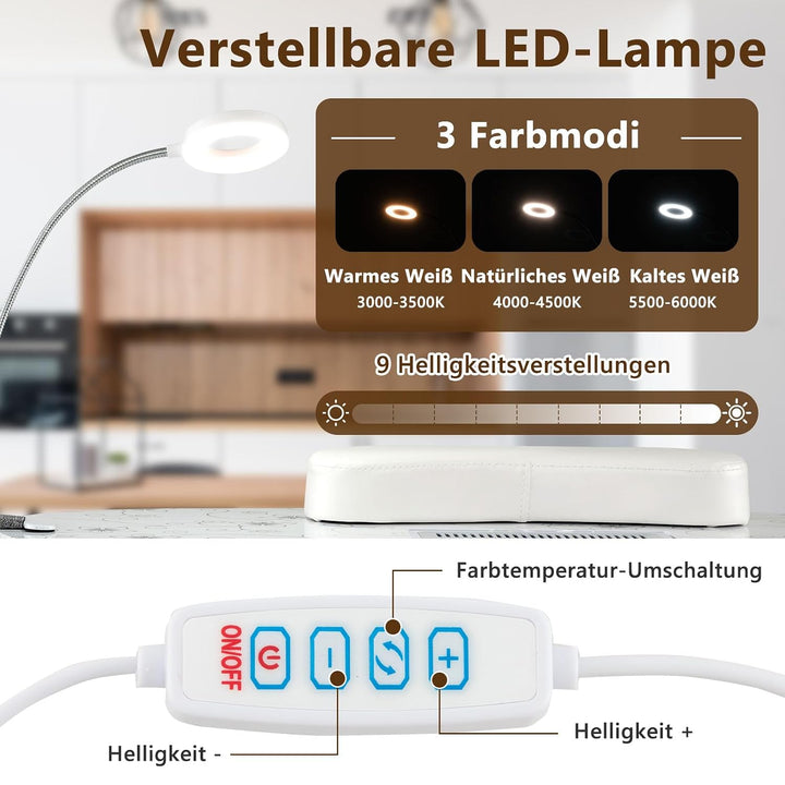 GOPLUS Nageltisch faltbar, Maniküre Tisch mit Absaugung, 3 modi LED Tischlampe, Handgelenkkissen, Tr