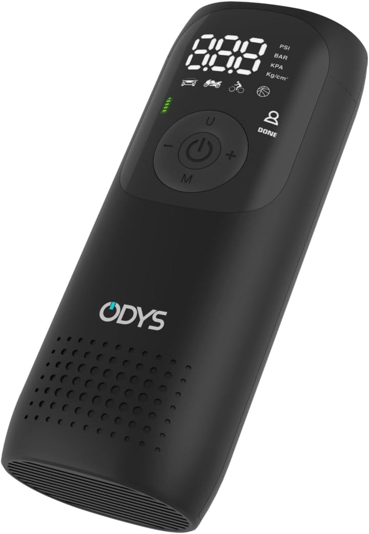 Odys FlexPump akkubetriebener tragbarer elektrischer Luftkompressor Luftpumpe für Auto, Motorrad, Sc