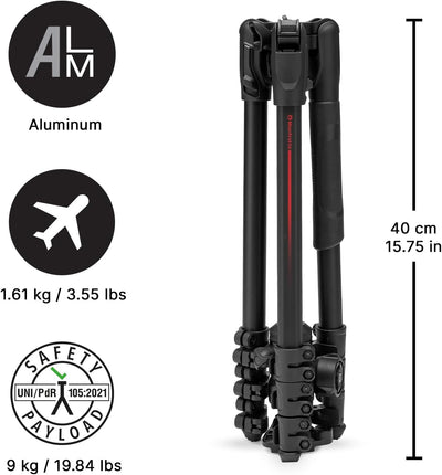 Manfrotto Befree Advanced AS, Camera Tripod, Lever Lock, Compatible with Arca-Swiss, Portable, Compa