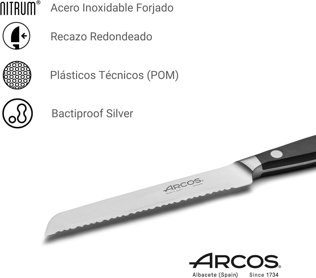 Arcos Serie Manhattan - Tomatenmesser - Klinge aus Nitrum geschmiedetem Edelstahl 130 mm - HandGriff