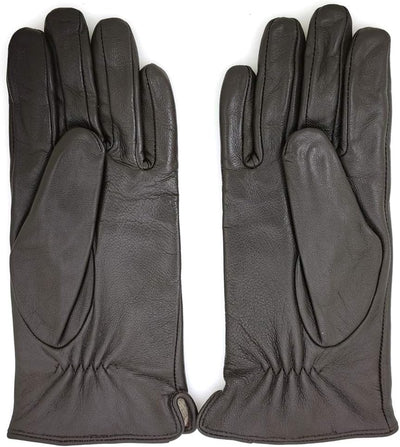 ZLUXURQ Damen Weiche Echte Lammfell Leder Touchscreen Winter Fahrhandschuhe Kaschmir gefüttert, Brau