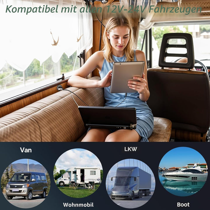 acegoo USB C Steckdose 12V Wohnmobil Ladegerät Vollaluminium, Typ C USB Anschluss PD3.0 QC3.0 KFZ Bu