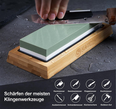 S SATC Schleifstein Messer Set Körnung 400/1000/3000/8000 Wetzstein Messer Schärfen Messerschärfer m