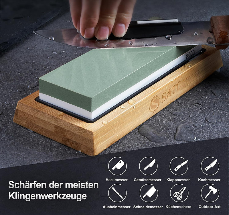 S SATC Schleifstein Messer Set Körnung 400/1000/3000/8000 Wetzstein Messer Schärfen Messerschärfer m