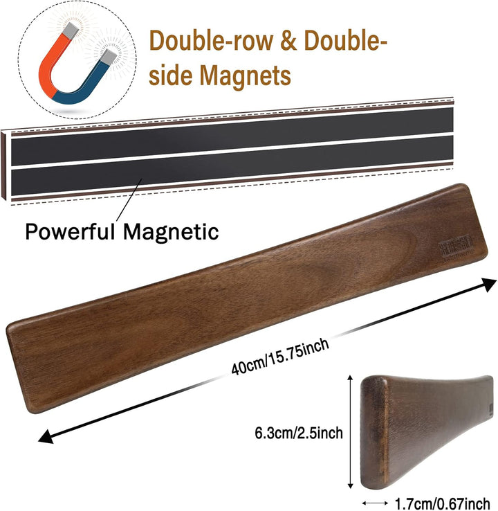 HOSHANHO Magnetleiste Messer, Messerhalter Magnetisch für Wand, Magnet Messerhalter Holz Knife Holde