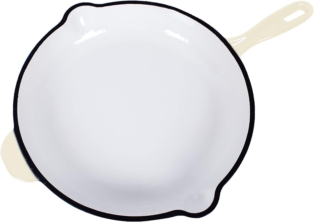 ECHTWERK Bratpfanne aus Gusseisen mit Emaille-Beschichtung, Gusseisenpfanne, Ofenpfanne mit zwei Gri