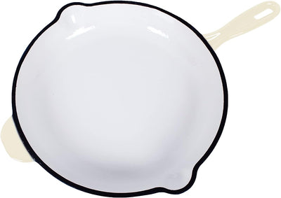 ECHTWERK Bratpfanne aus Gusseisen mit Emaille-Beschichtung, Gusseisenpfanne, Ofenpfanne mit zwei Gri