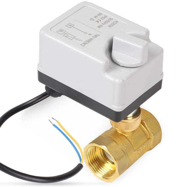 SWAWIS 2 Wege Motorkugelhahn mit Manueller Funktion, DN25 1 Zoll AC220V Zonenventil Kugelventil Elek