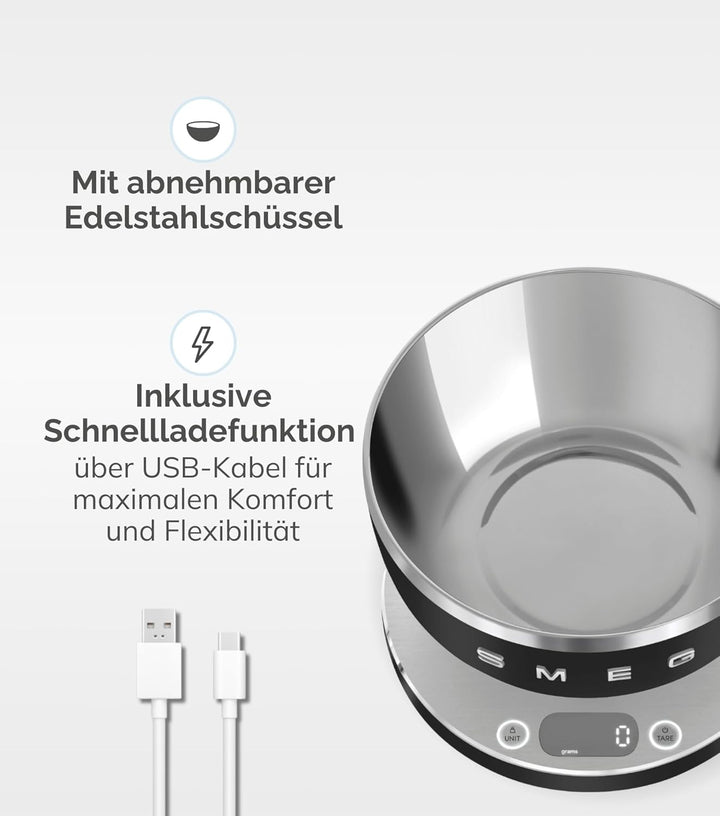 Smeg, Digitale Küchenwaage KSC01EGMWW, Grün Pastellgrün, Pastellgrün