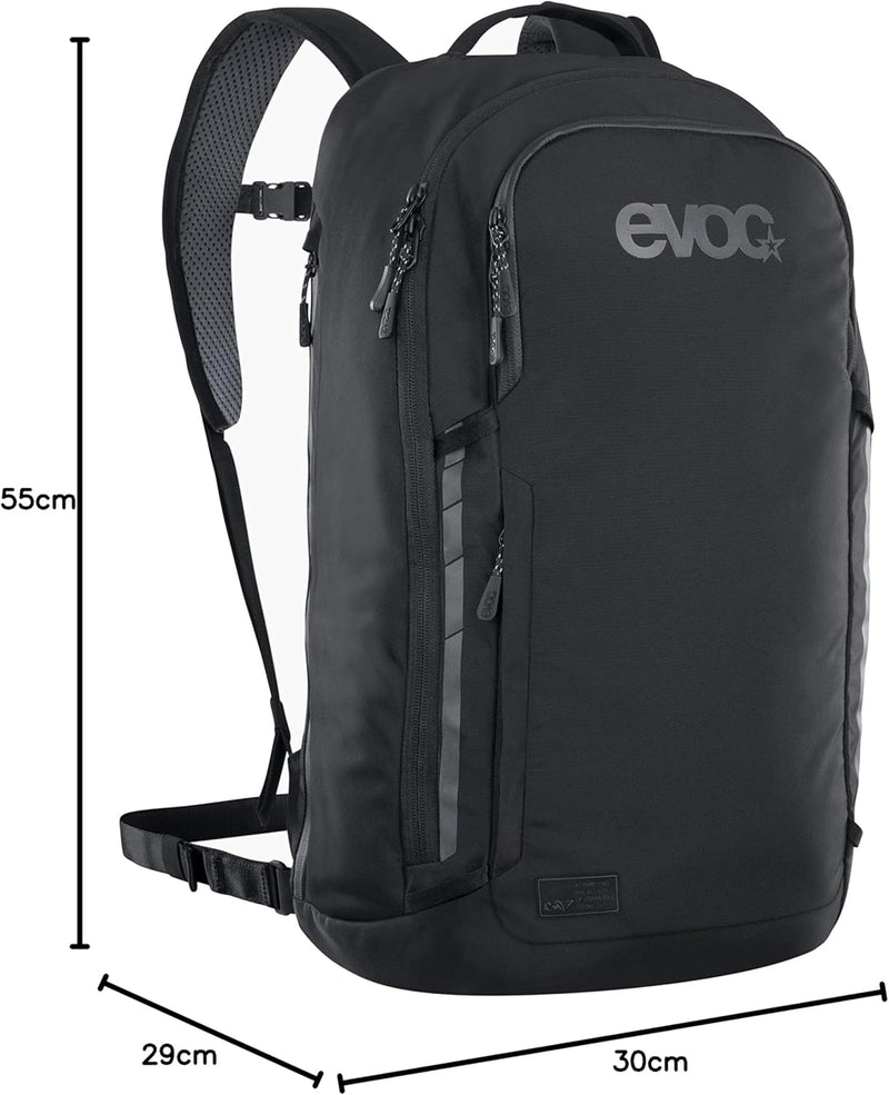 EVOC COMMUTE PRO 22 Rucksack (Fahrradrucksack, inkl. Rückenprotektor, recyceltes Polyester, Fahrradz