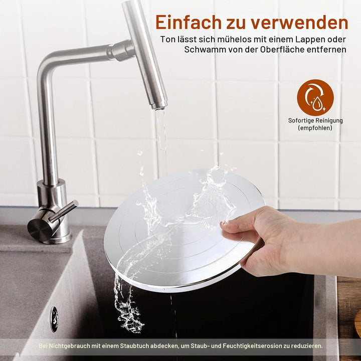 Homtone 20cm Drehbare Töpferscheibe mit Werkzeugset, Doppelseitiges Töpferrad, Aluminiumlegierung Ho