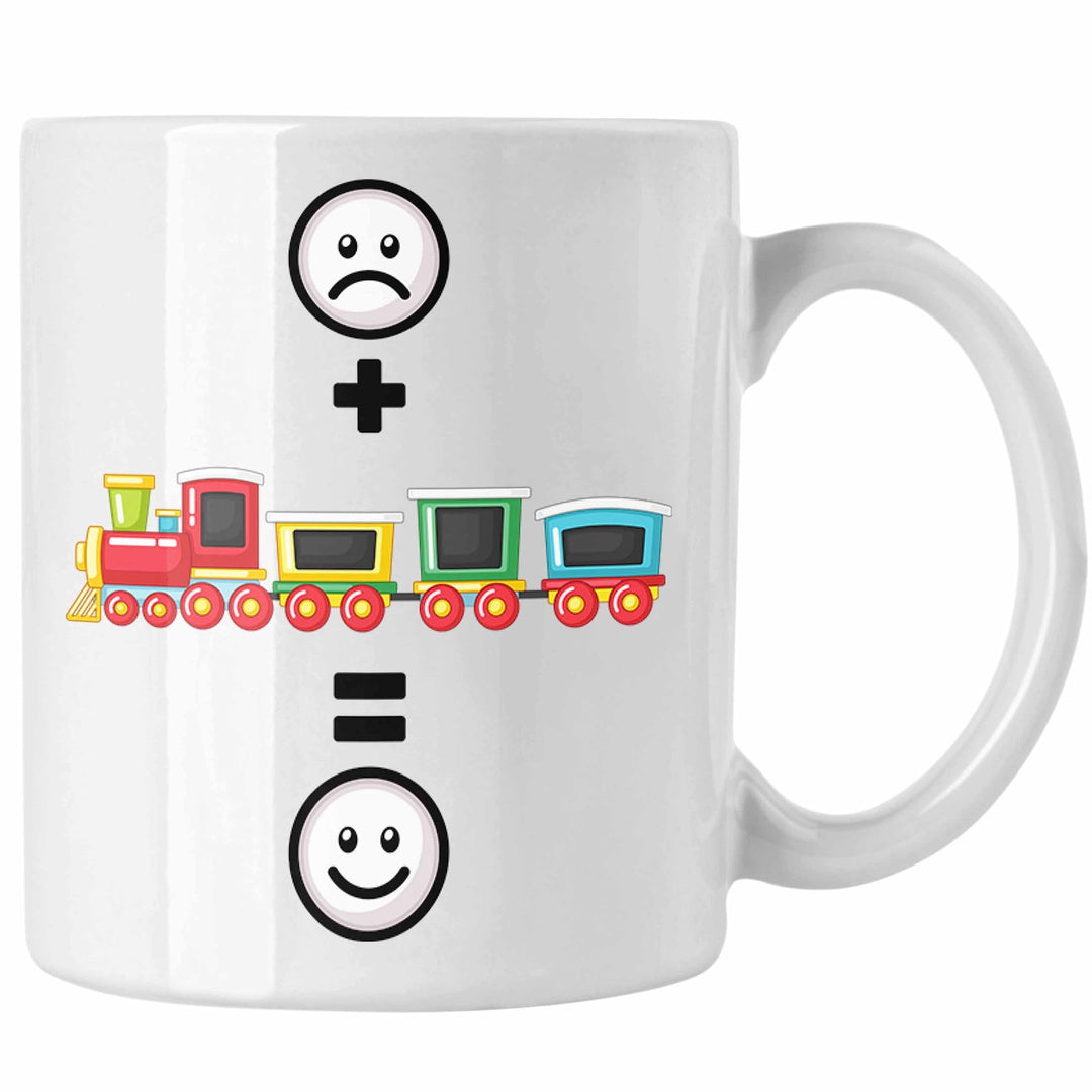 Trendation - Eisenbahn Tasse Geschenk für Eisenbahner Modelleisenbahn :(+ Eisenbahner = :) Lustige G