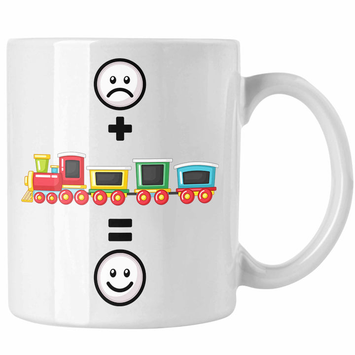 Trendation - Eisenbahn Tasse Geschenk für Eisenbahner Modelleisenbahn :(+ Eisenbahner = :) Lustige G