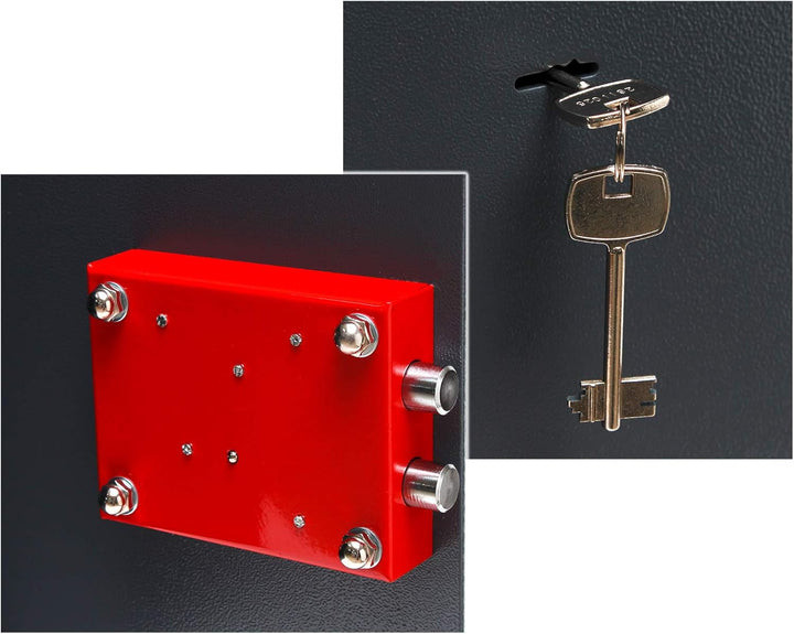 DEMA Möbeltresor 42L 30x37x38cm - Wandtresor, Wandsafe, Geldschrank, Safe - Mit Schlüssel, Robust, S