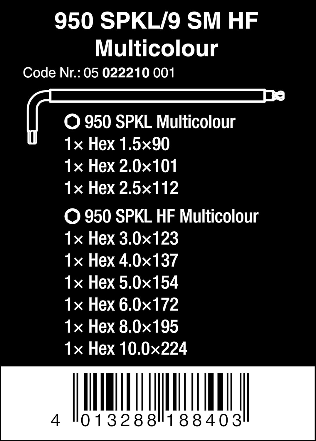 Wera 05004180001 Bicycle Set Torque 1 Fahrrad Drehmomentschlüsselsatz, Schwarz, 16-Teilig & 05022210