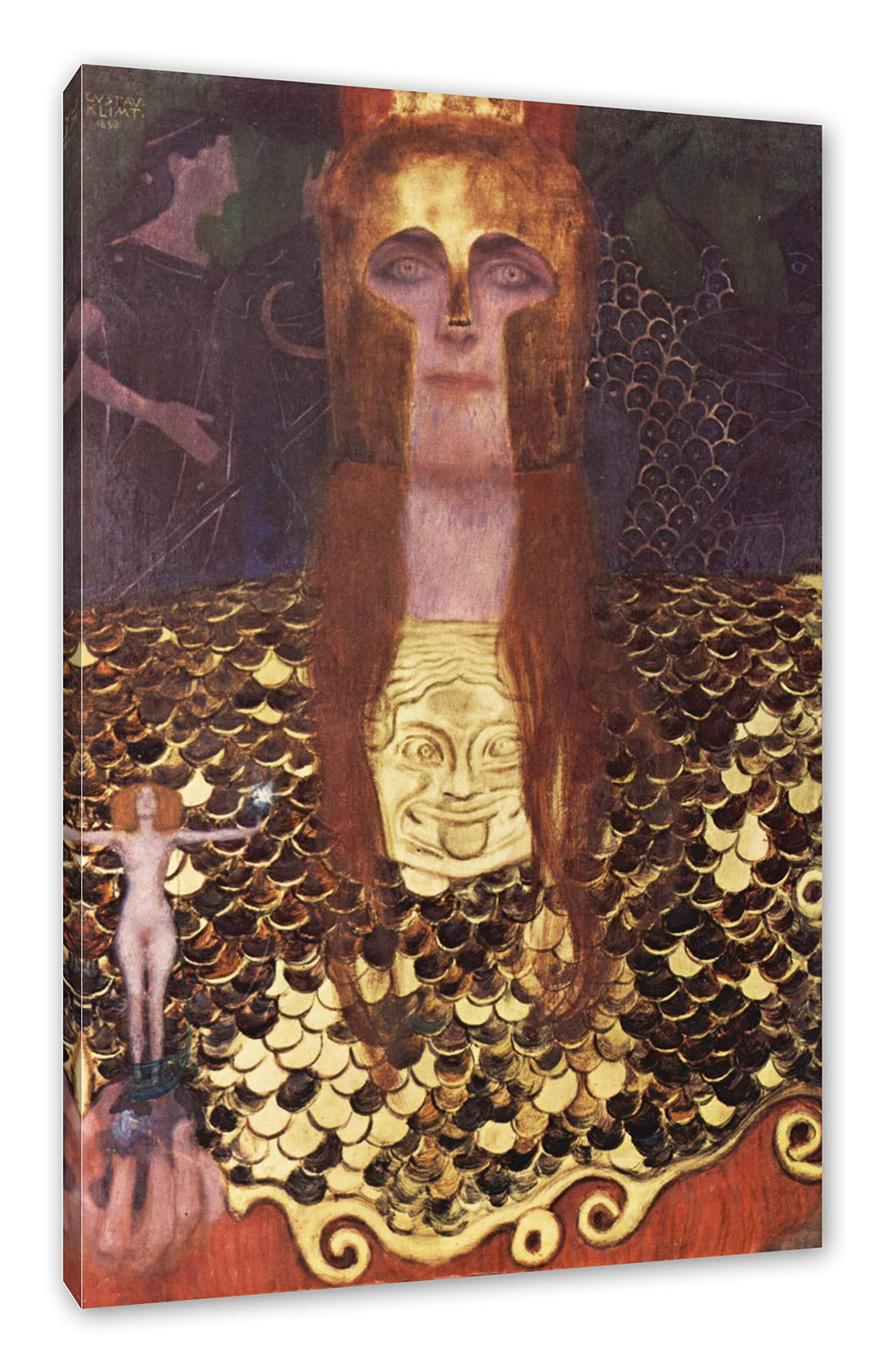 Generisch Gustav Klimt - Minerva oder Pallas Athena als Leinwandbild/Grösse: 120x80 cm/Wandbild/Kuns