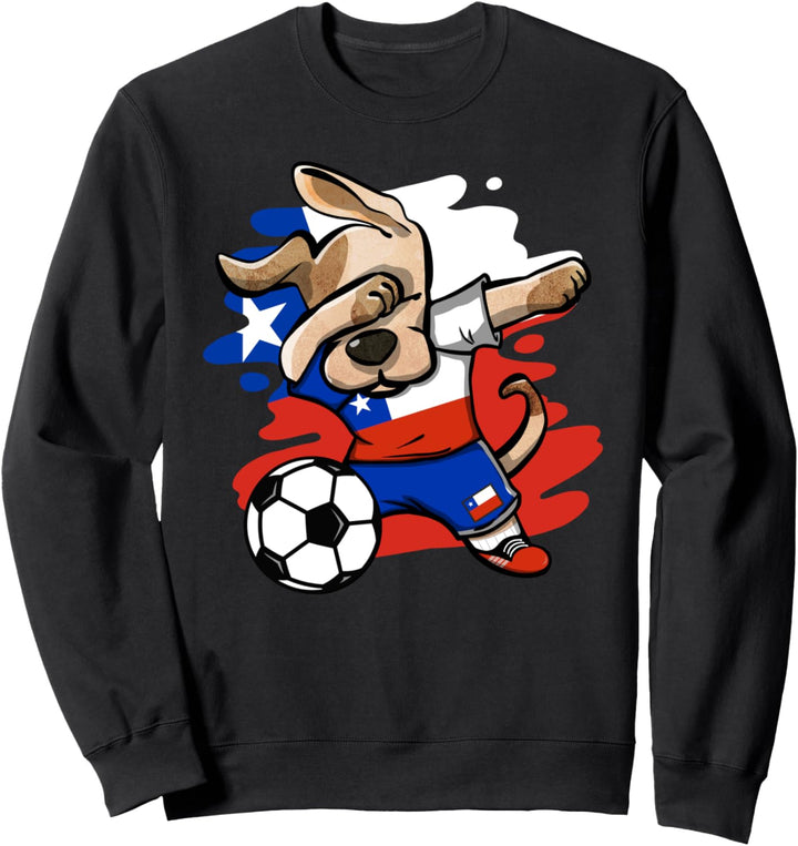 Dabbing Hund Chile Fussball Mannschaft - Chilenische Flagge Sweatshirt