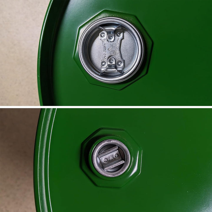 Maier Stahlfass Blechfass Spundfass Ölfass Deckelfass Metallfass, (62 Liter) grün