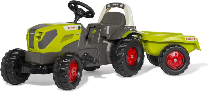 Rolly Toys rollyKid CLAAS AXOS 240 Trettraktor mit Anhänger (für Kinder von 2,5-5 Jahre, einstellbar