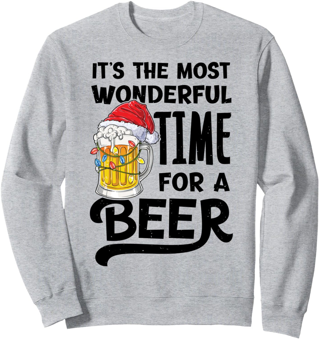 It's The Most Wonderful Time For A Beer Christmas Santa Hat Sweatshirt