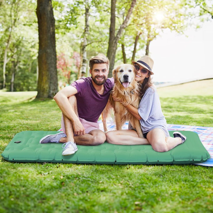 Isomatte Selbstaufblasend mit Fusspresse Pumpe, 12cm Verdicken Isomatte Camping, Ultraleicht Luftmat