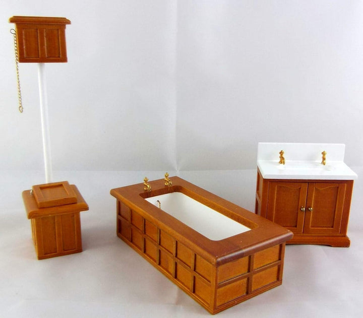 Puppenhaus Miniatur Holzmöbel Viktorianisch Badezimmer Bad