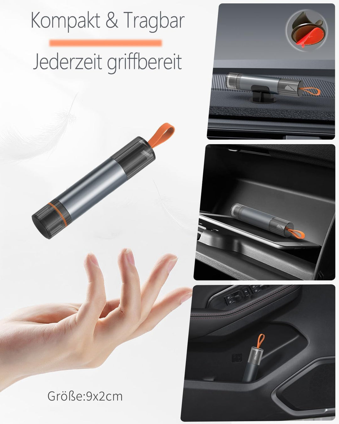 HOAMZ 2 in 1 Gurtschneider Notfallhammer, Notfallhammer Auto mit Gurtschneider，Nothammer mit Testgla