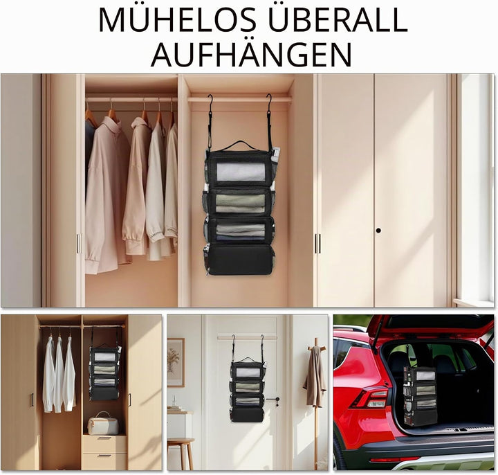 Koffer-Organizer, Reisetaschen-Organizer für Gepäck, Kompressions-hängende Packwürfel für Reisen, Ha